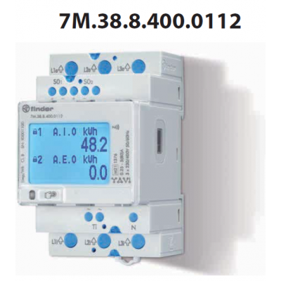 Electronic electricity meter 3F/80 A, class 1/B, MID 7M.38.8.400.0112