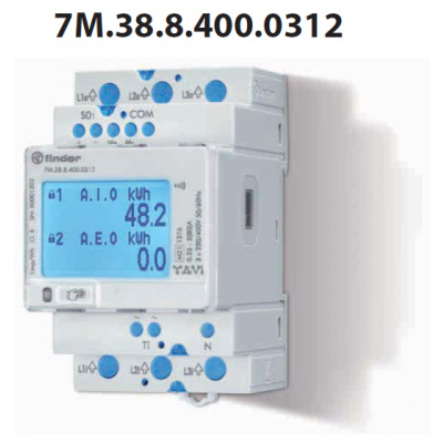 Electronic electricity meter 3F/80 A, class 1/B, MID, Mbus 7M.38.8.400.0312