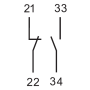 Kontakty pomocné, 1Z + 1R, 6 A, 022.65