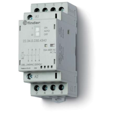 Installation contactor, 4Z/25 A, 12 V AC/DC, AgSnO2 22.34.0.012.4320