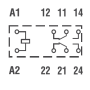 Relay, DIN/PS, 2P/8A, 24V AC/ DC, bistable, 40.52.6.024.0000