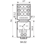 Socket, DIN, 55/85/99.02, 2P 94.02