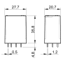 Industrial miniature relay, PS, 3P/10A, 230V AC 55.13.8.230.0000