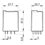 Industrial miniature relay, DIN, 4P/7A, 12V AC, MA_MI 55.34.8.012.0040