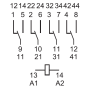 Relé priemyselné miniatúrne, DIN, 4P/7A, 230V AC, LED pre AC 55.34.8.230.0030