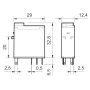 Relé průmyslové miniaturní, DIN, 2P/8A, 12V AC, MA_MI 46.52.8.012.0040