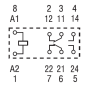 Industrial miniature relay, DIN, 2P/8A, 24V AC, MA_MI, Au 46.52.8.024.5040
