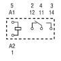 Relé priemyselné miniatúrne, DIN, 1P/16A, 24V AC, MA_LED 46.61.8.024.0054