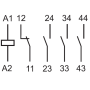 Relay with forced contacts, DIN, 3Z+1R 6A, 230V AC, BS, AgSnO2 7S.14.8.230.4310