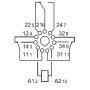 Industrial relay, DIN, 3P/10A, 24V AC, MA_MI 60.13.8.024.0040