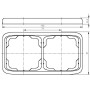 Frame for wiring devices, double horizontal, multiple variants