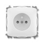 Single socket with safety pin, with integrated shutters, multiple variants