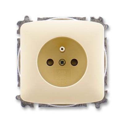 Single socket with safety pin, with integrated shutters, multiple variants