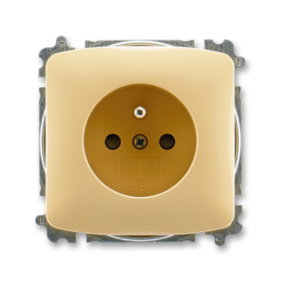 Single socket with safety pin, with integrated shutters, multiple variants