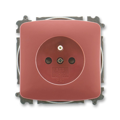 Single socket with safety pin, with integrated shutters, multiple variants