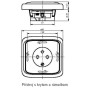 Single socket with protective pin, with screens, multiple variants