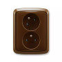 Double socket with safety pins, with screens, with rotated cavity, multiple variants