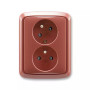 Double socket with safety pins, with screens, with rotated cavity, multiple variants