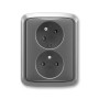 Double socket with safety pins, with screens, with rotated cavity, multiple variants